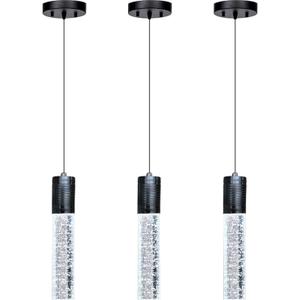 3 Lights Independent Kitchen Island Dining Room Lights Black Pendant Light Fixtures Linear Chandeliers 3 Pendant Lights for Kitchen Island Modern Pendant Light Fixtures, Day Light Bulbs Included