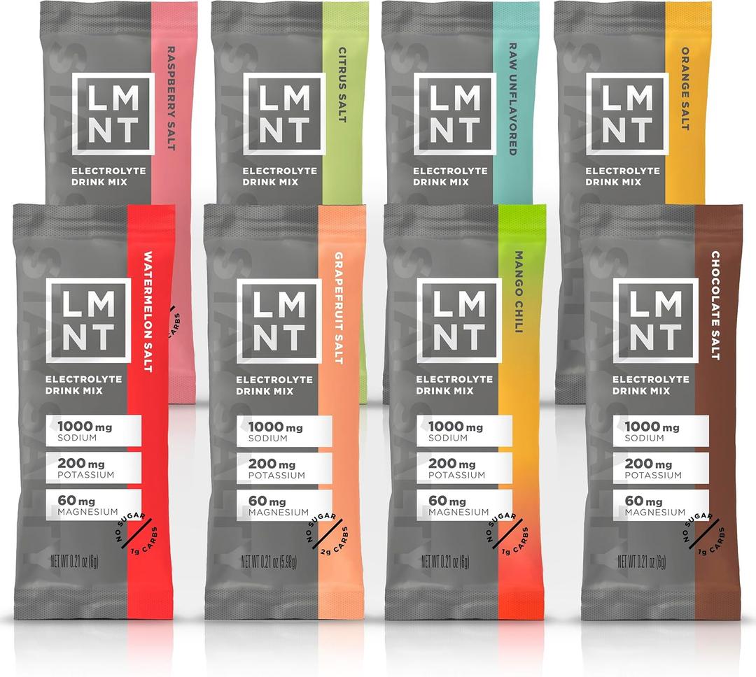 LMNT Zero Sugar Electrolytes - Sample Pack | Drink Mix | 8-Count (EXP 04/30/27)