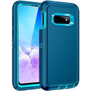 for Galaxy S10E Case,Shockproof 3-Layer Full Body Protection [Without Screen Protector] Rugged Heavy Duty High Impact Hard Cover Case for Samsung Galaxy S10E, Turquoise