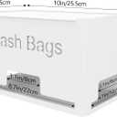 STWWO Large Trash Bag Holder Dispenser, Metal Garbage Bag Dispenser Roll Holder, Kitchen Trash Storage Organizer for Under Sink, Wall Mounted or Countertop, White
