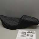 One-Piece Driver & Passenger Seat with Gel Cushion Fit for Harley Touring Electra Glide Road King Road Glide Street Glide 2009-2023 (Diamond + White Line)