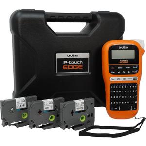 Brother PT-E110BP Contractor Kit: P-Touch Handheld Industrial Label Printer Plus 3 Tapes (up to 12mm Labels)