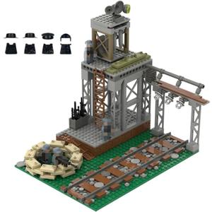 WW2 Military Base Building Set - 398 Pcs Army Fortresses, Trenches, Realistic WW2 Scene Recreation, Witch 4 Soldier Figures