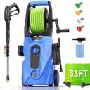 Electric Pressure Washer 5000 PSI 2.8 GPM Power Washers Electric Powered with 33ft Pressure Hose M22-14mm, 4 Nozzle and Foam Cannon, powerwashers for Home, Cars, Fences, Patio, Blue