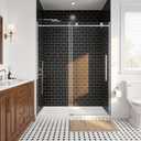 56-60" W x 76" H Sliding Glass Shower Door, 3/8" Thick, Polished Chrome