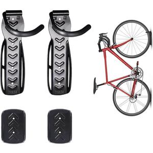 Dirza Bike Wall Mount Rack with Tire Tray - Vertical Bike Storage Rack for Indoor,Garage,Shed - Easy to install - Great for Hanging Road,Mountain or Hybrid Bikes - Screws Included - 2 Pack