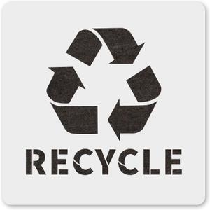 MAGJUCHE Recycle with Text Stencil 6 Inches, Reusable Clean Stencil for Painting DIY Crafts Decor