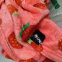 KFUBUO Wearable Blanket Hoodie for Adult Long Sherpa Strawberry Patterns Oversized Sweatshirt Blanket with Pockets Birthday Gifts for Women