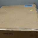 HYYTEIBL 27.5" Round Marble Top Dining Table, White Stone Top and Sturdy Metal Base, Modern Style for Dining Room, Living Room, Coffee Room