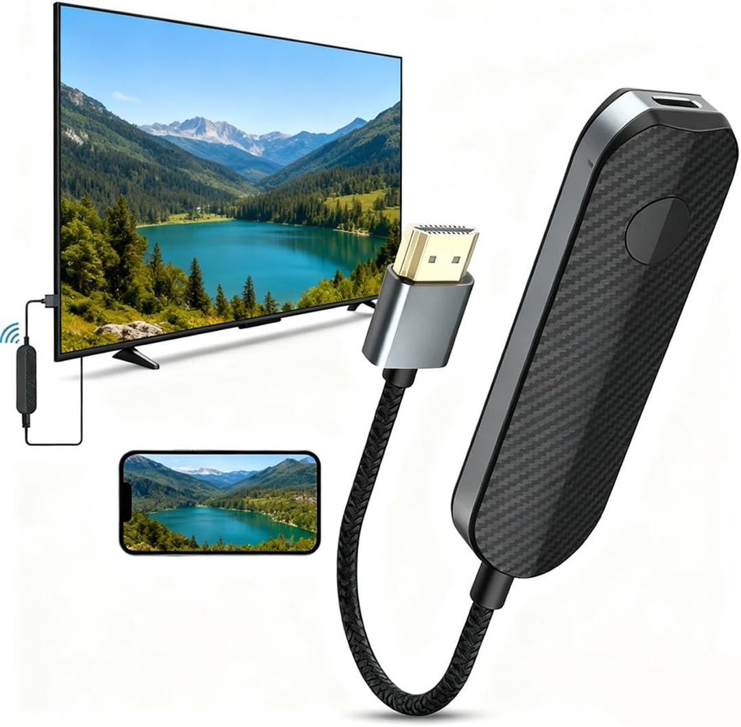 Wireless HDMI Display Adapter, 4k 1080p iOS Flix Stick Streaming Device, TV Movies Shows Receiver Mirroring Connector for iPhone iPad, Applicable to Various Scenarios Enjoy The Audio-Visual Feast