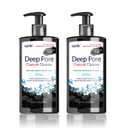 Epielle Deep Pore Charcoal Cleanser | Detoxify and Purify Skin of Dirt and Oil | Oil-Free Cleanser | Energizes Skin with Activated Charcoal | 100% Vegan and Cruelty Free Formula | 6.77 Fl Oz | 2-Pack