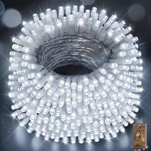 Hezbjiti 1000 LED 403 FT Christmas String Lights Outdoor, 8 Lighting Modes IP44 Waterproof Fairy Lights with Timer and Dimmable Function for Home Party Tree Decorations (Cold White, Clear Wire) Hezbjiti 1000 LED 403 FT Christmas String Lights Outdoor, 8 Lighting Modes IP44 Waterproof Fairy Lights with Timer and Dimmable Function for Home Party Tree Decorations (Cold White, Clear Wire)