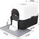 Sfozstra Cat Litter Box with Lid, Fully Enclosed Splash-Proof and Leak-Proof Urine High Edge and Odorless Cat Litter Box, Easy to Installation and Clean (Black with Pedal(S))