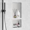 VEVOR Shower Niche Ready for Tile 16" x 24", Double Shelf Organizer, Square Corners Wall-inserted Niche Recessed, Sealed Protection Modern Soap Storage Niche for Shower Bathroom, Black