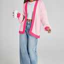 Cakulo Womens Oversized Chunky Cardigan Sweaters Open Front Long Cardigans Fall Coatigan 2025 Knit Sweater Coats (Large)