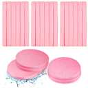 Patelai 120 Pieces Compressed Facial Sponge for Estheticians Face Makeup Removal Cleansing Sponge Pad Exfoliating Spa Wash Round Facial Cleansing Pads Supplies(Pink)