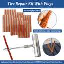 Tire Repair Kit, 68pcs Heavy Duty Tire Plug Kit, Universal Tire Repair Tools Flat Tire Puncture Repair for Car, Motorcycle, Truck, SUV, RV, ATV, Tractor, Trailer Fix Punctures and Plug Flats Patch Kit