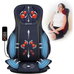 COMFIER Shiatsu Back Massager with Heat,Massage Chair Pad with Tapping,Kneading Massage Seat Cushion with Compression,Adjustable Height Chair Massager for Office Chairs,Gift for Mom,Dad (Navy Blue)