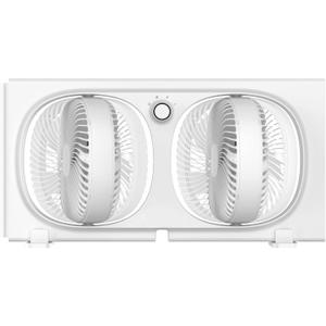shinic 3-Speeds Window Fan with 180+90 Rotatable Fans, Manual Reversible, Vertical Window Fan with Rigid & Accordion Expanders, Width Adjustable (21.65" to 33.27"), Ideal for Home, Kitchen, Bedroom
