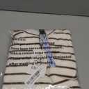 CIDER Sweater Dress for Women Long Sleeve Dress Mock Turtleneck Bow Tie Midi Work Dresses Old Money Dresses Fall Winter: White/Khaki Stripes, M