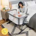 Baby Delight Beside Me Dreamer Bassinet | Bedside Sleeper | 6-Position Height Adjustment | Charcoal Tweed