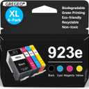 923XL 923e 923 Ink Cartridges Combo Pack Replacement for HP 923XL Black and 923 Color Combo Pack for HP OfficeJet Pro 8135e 8130e 8139e 8138e 8122e 8120 8124e 8125e 8130 8132e 8134e Printer(with Chip)