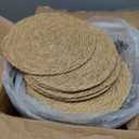 40 Pieces Round Woven Placemats 13.8 Inch Boho Rattan Placemats Farmhouse Braided Place Mats Woven Plate Chargers Rustic Wicker Table Mats for Dining Table