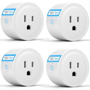 ExIoTy Smart Plug, Works with Alexa Only, Simple Setup with One Voice Command, Voice Control, Remote Control, Timer & Schedule & Group Controller, Bluetooth Mesh Outlet, Alexa Echo Required 4 Pack