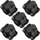 Copkim 5 Pcs 2 Port Insulated Wire Connectors Aluminum Inline Splice Tap Connector Pre-filled Oxide Inhibitor Dual Entry for Electrical Wires Application (1/0-14 Wire Range,Slotted or 3/16" Allen Hex)