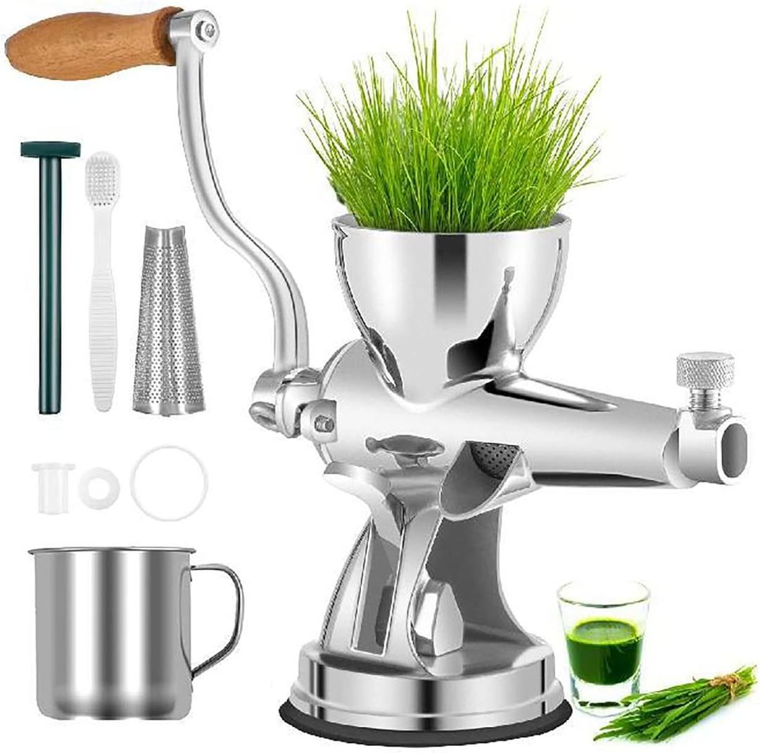 Stainless Steel Manual Juicer for Wheatgrass, Celery, Kale, Spinach, Parsley, Pomegranate, Apple, Grape and Vegetables