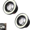 2 PCS Car Angel Eye LED Fog Light, 3" Super Bright COB Aperture Fish Eye Lens Spotlight, Anti-vibration No Flickering Daytime Running Bulb, Universal Modified Bulb for Cars (White)