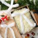 Hoteam 12pcs Large Furry Christmas Bows 11 x 18 Inch Faux Fur Tree Topper Decorations Rustic Fluffy Ornaments for Christmas Tree Wreath Door Porch Farmhouse Holiday Party Decor(White)