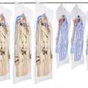 Hanging Vacuum Storage Bags 6 Pack Combo Jumbo Large Space Saver Bags, Vacuum Sealer Bags for Clost Storage Organizer, Clothes Garment Coat Dress Protector