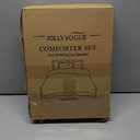 JOLLYVOGUE Beige King Comforter Set, 3 Pieces Seersucker Comforters King Size, Lightweight & Fluffy Bedding Sets for All Season with 1 Ruffle Comforter and 2 Ruffle Pillowshams