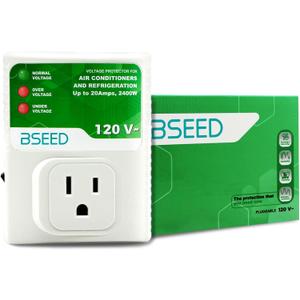 BSEED Surge Protector for Refrigerator, Wall Power Surge Protector Plug in for TV, Computer, Washing Machine, Freezer and Home Appliances, 120VAC, 20Amp, 2400Watts, 1 Pack