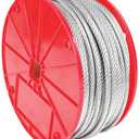 Koch 002074 1000FT Wire Rope Cable, Medium Strength, 3/32 by 7 x 7 Cable, Galvanized Steel, 184 lbs. Working Load Limit