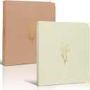 Aesthetic 3 Ring Binder Set of 2 - Sturdy 1 Inch Binder Fits Letter Sized Paper - A Cute Three Ring Holder for Women or Men with Pocket Easily Organizes Your Paperwork for School, Office or Work (Beige-pink)