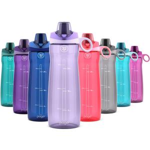 Pogo 32oz Plastic Water Bottle with Chug Lid and Carry Handle, Reusable, BPA Free, Dishwasher Safe, Perfect for Travel, School, Outdoors, and Gym, Lilac