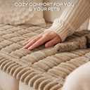 decorUhome Couch Cover for Dogs, Non-Slip Fuzzy Pet Sofa Cover for Seat, Backrest & Armrest, Soft Washable Pet-Friendly Sofa Protector, Khaki, 27.6" x 27.6"