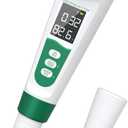 Salt Tester for Saltwater Pool & pH Meter,5 in 1 Digital Water Tester for Salinity,Temp,EC,TDS Meter for Pool Salt Tester,Hot Tubs & Spas,Hydroponics,Aquarium,Accurate & Reliable,Green