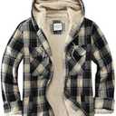WINDFIT Women's Full Zip Fleece Flannel Jacket Plaid Sherpa Lined Jacket for Women L