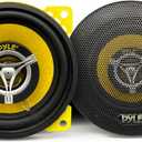 Pyle Car Two Way Speaker System-Pro 4 Inch 140 Watt 4 Ohm Mid Tweeter Component Audio Sound Coaxial Speakers For Car Stereo w/20 Oz Magnet,1.85 Mount Depth Fits Standard OEM-Pyle PLG4.2(Pair),Yellow