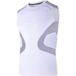 Padded Compression Shirt - Protective Tank Top for Basketball & Volleyball Protection, Medium