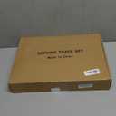 Bamboo Serving Trays Charcuterie Platter 16.5"x11.8"42x30cm with Handle, Set Includes 1xHexagon 12.5"(32cm)+1xSquare 7.8"(20cm)+1xSquare 5.9"(15cm) Small Plates for Family Dinner (1hexagon+2square)