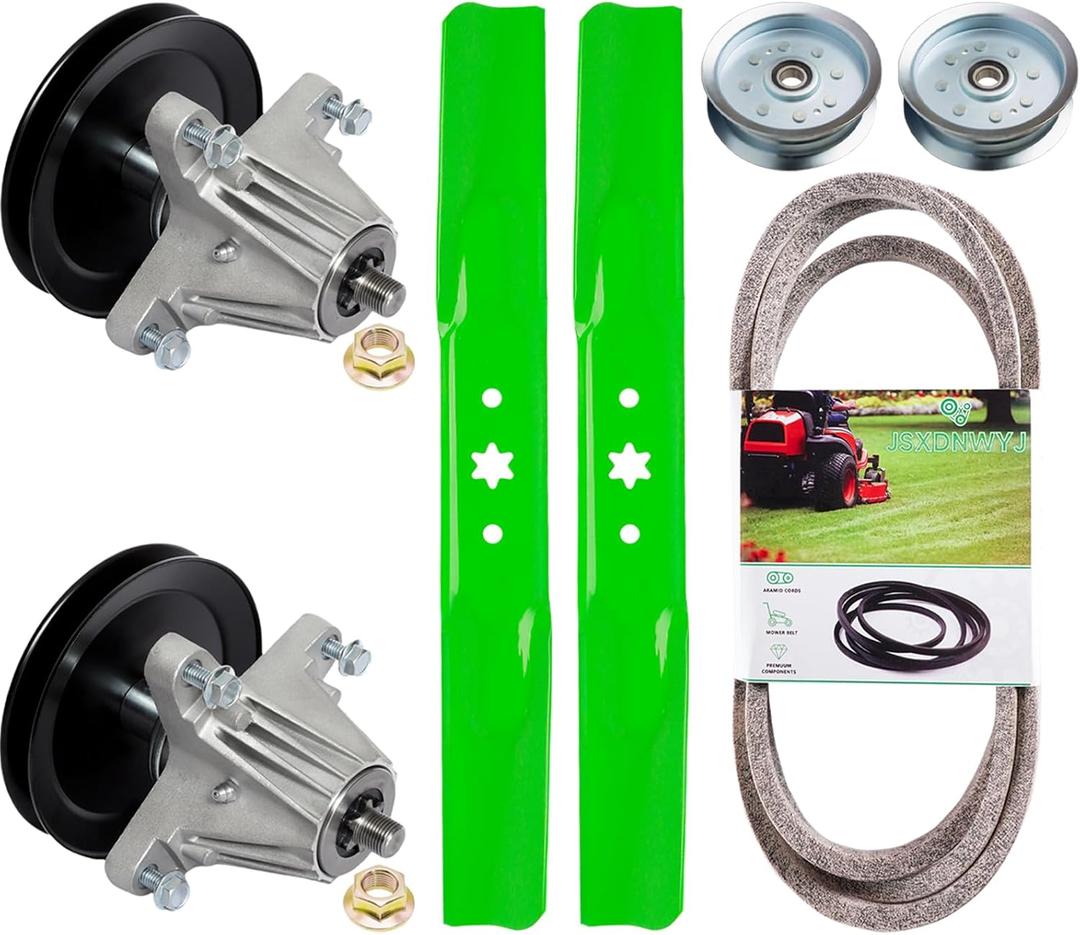 Deck Rebuild Kit for MTD Cub Ca det Craftsman Columbia 42 inch XT1 LT42 T8000 XT2 LX42 CYT4220, 618-06976 918-06976 Spindle (2p)/490-110-M108 Blade (2p)/754-05021 Be lt (1p)/GY22082 Idler (2p) (2Spindle+2Blade+1B elt+2Idler)
