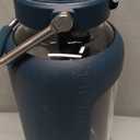 84oz Glass Water Bottle with Stainless Steel Handle,2.5L Gallon Water Bottle with 2-IN-1 Straw Lid, Silicone Sleeve and Motivational Capacity Marker, Wide Mouth Water Jug For Gym, Dark Blue