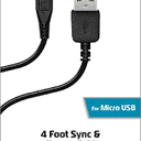 Zgear 4 Foot Sync & Charge Cable For Micro Usb