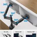 HUANUO 17-32 Inch Dual Monitor Stand, Vertical Dual Monitor Mount, Monitor Stand 2 Monitors, Ergonomic Adjustable Tilt/Swivel/Rotate, Weight Max 19.8 lbs, VESA 75/100mm