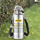 Happybuy 2 Gallon Stainless Steel Sprayer, 20" Wand & 3FT Reinforced Hose, Hand Pump Sprayer with Pressure Gauge, Safety Valve & Adjustable Nozzle, Weed Sprayers for Lawn, Gardening &Sanitizing