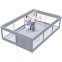 besuhot Extra Large Baby Playpen 74x 50 Inch Playpen for Babies and Toddlers with Anti-Slip Suckers and Zipper Gate, Safety Baby Activity Center for Indoor & Outdoor